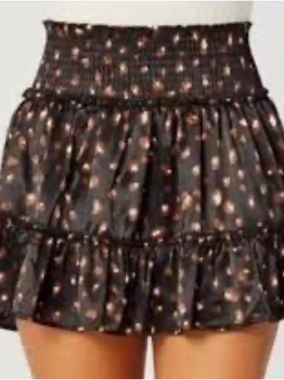 altar’d state black and brown print smocked mini skirt